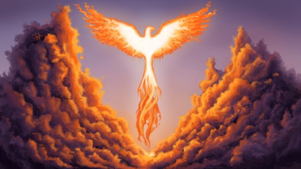 Phoenix Clouds Flame Digital Art 4k