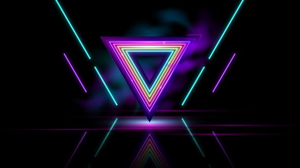 Neon Triangle Abstract 8k