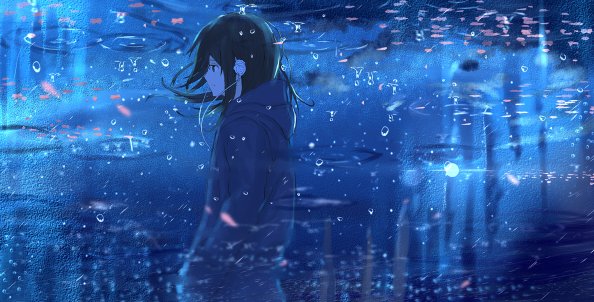 Anime Girl Reflection Water