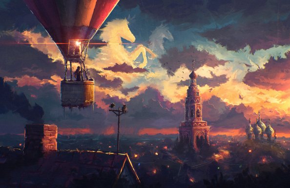 Hot Air Balloon Ride Artwork 4k
