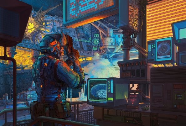 Retro Lab Scifi Artwork