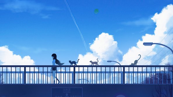 Footbridge Walk Anime Girl 4k