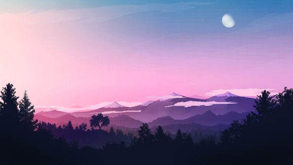 Evening Landscape Minimal 4k