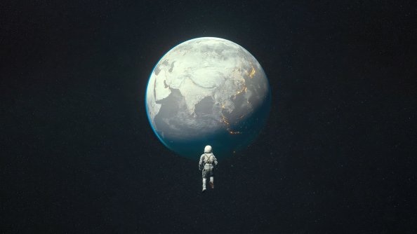 Desaturated Earth Astroanut 4k