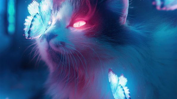 Cat Bladerunner Art 4k