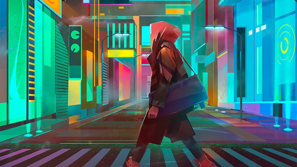 Crosswalk Night City Cyberpunk