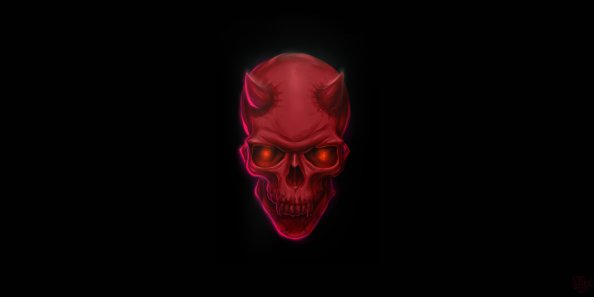 Red Devil Skull 8k
