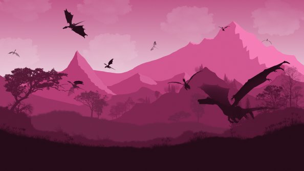 Dragon Of Pink Mountains Minimal 5k