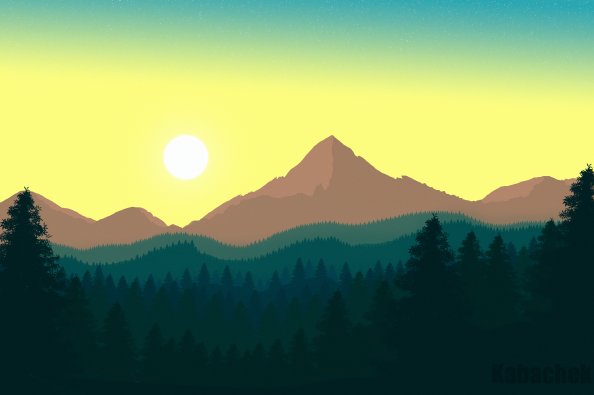 Forest Mountain Peak Minimal 4k