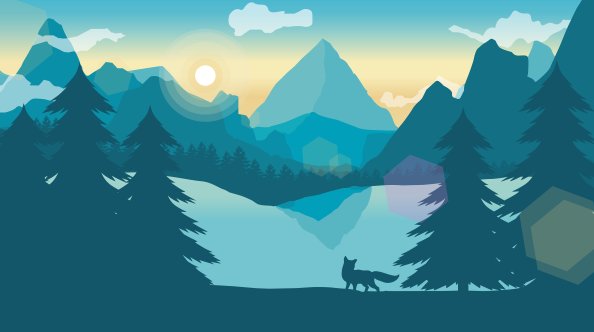 Fox Forest Minimal Landscape 4k