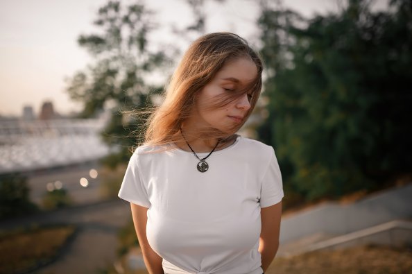 Closed Eyes Girl Hair In Face 4k