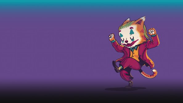 Joker Cat Minimal 4k