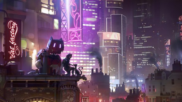 Neon Nights Vincent Lefevre Robot 4k