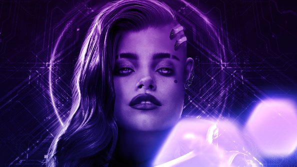 Sombra Overwatch Purple Portrait 4k