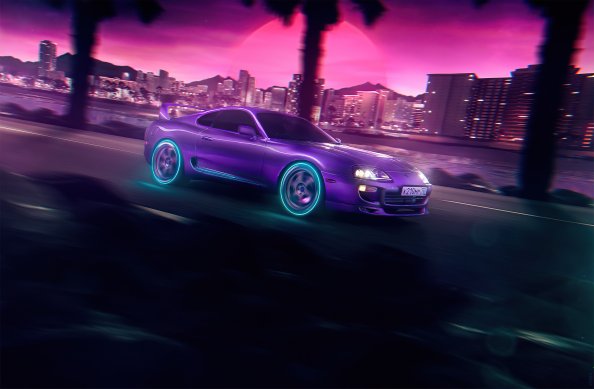 NeonNight Toyota Supra 5k