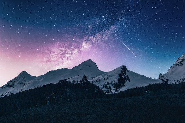 Landscape Outdoor Mountains Galaxy 4k