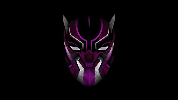Black Panther Mask Minimalism 4k