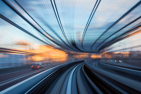 Bullet Train Motion View From Inside