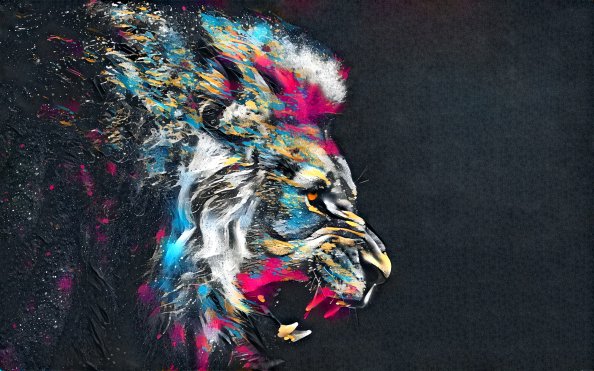 Abstract Artistic Colorful Lion