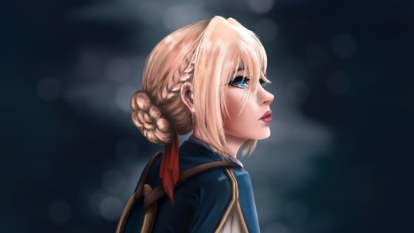 Violet Anime Girl 5k