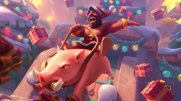 Clash Royale Santa Hog Rider 4k