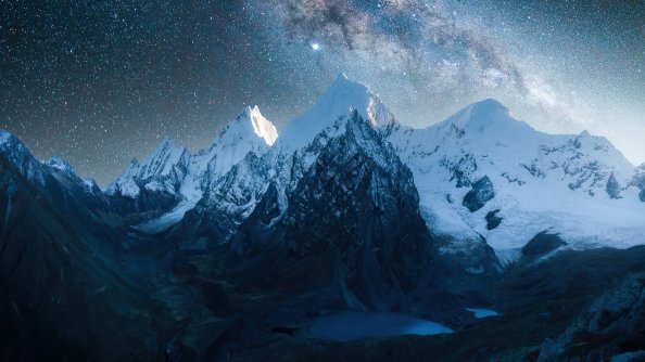 Mountains Peaks Covered With Snow 4k