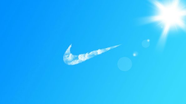 Nike Logo In Clouds 4k