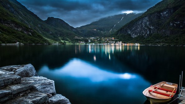 Mountain Lake Beautiful Night