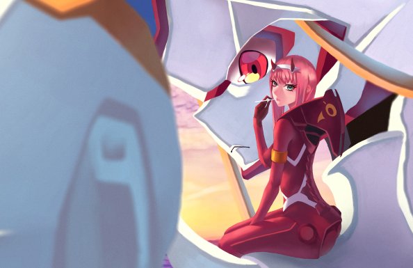 Anime Girl Pink Hair Zero Two Darling In The FranXX