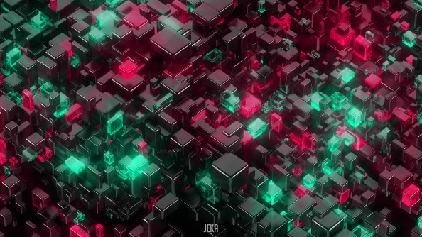 Glowing Cubes 4k