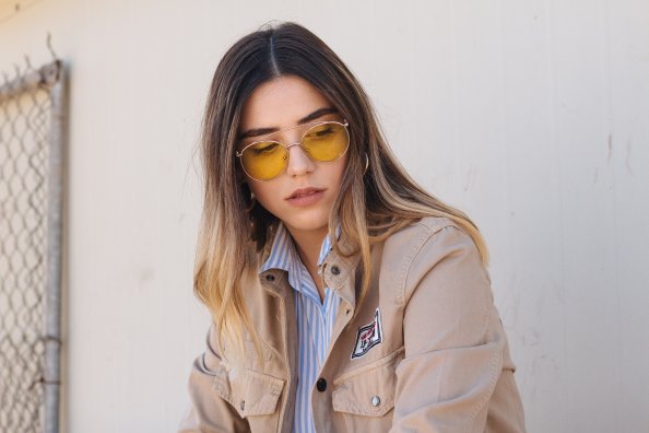 Model Outdoor Wearing Sunglasses