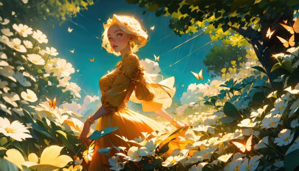 Fantasy Girl In Butterfly Land