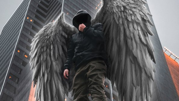 Hoodie Boy Angel 4k