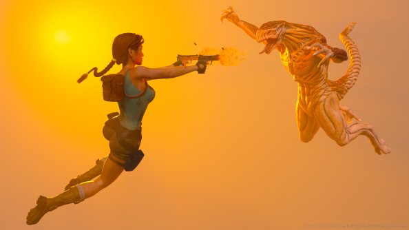 Lara Croft Vs Atlantis 4k