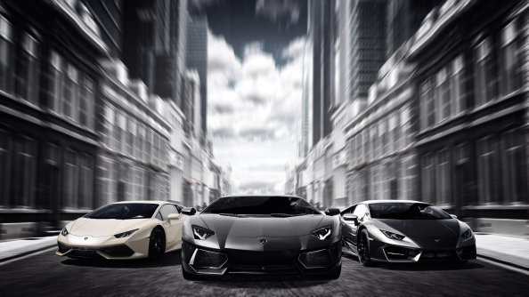 Lamborghinis Black And White 4k