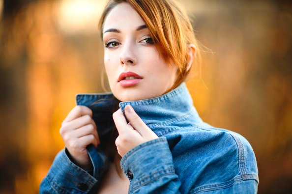 Red Head Beautiful Girl Closeup Depth Of Field