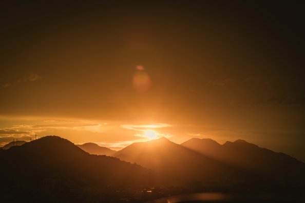 Mountain Range During Golden Hour