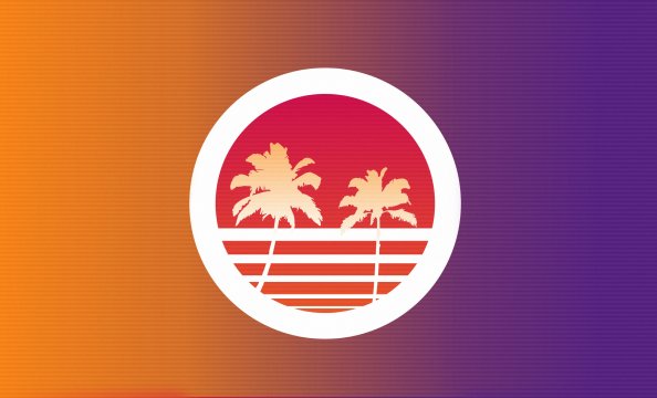 Retrowave Outrun Trees