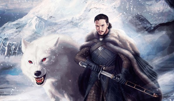 Jon Snow And Ghost 4k