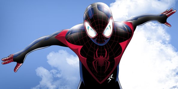 Spiderman On The Sky