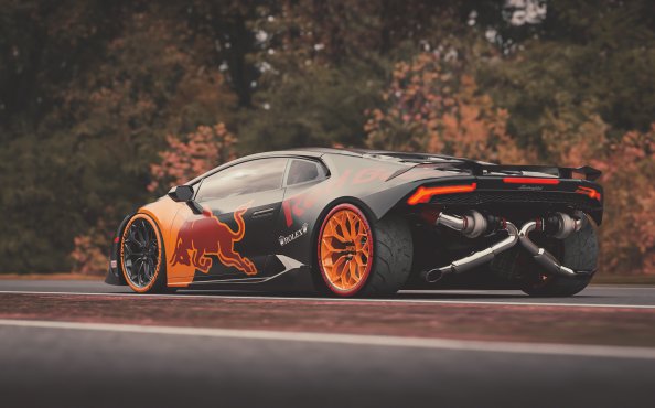 Red Bull Lamborghini Huracan 4k Rear