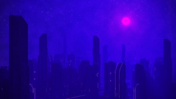 Neon Glow Skyscrapers 4k