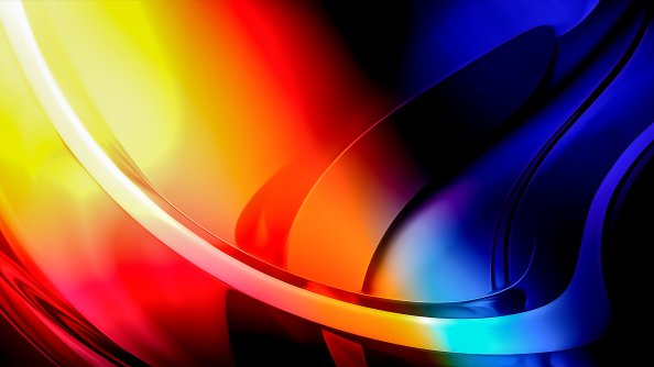 Fractal Blue Orange Shapes 4k