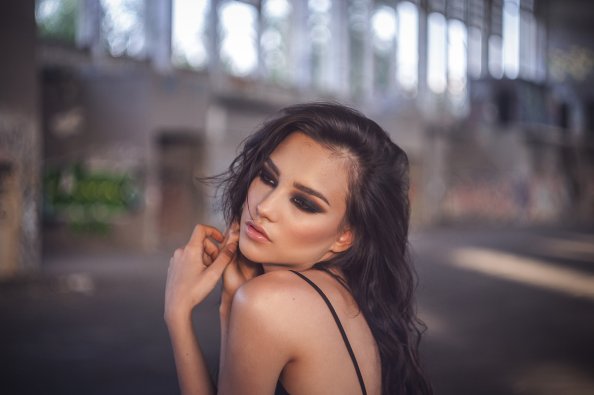 Girl Face Portrait Looking Away