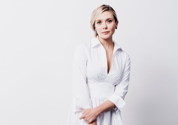 Elizabeth Olsen In White Dress