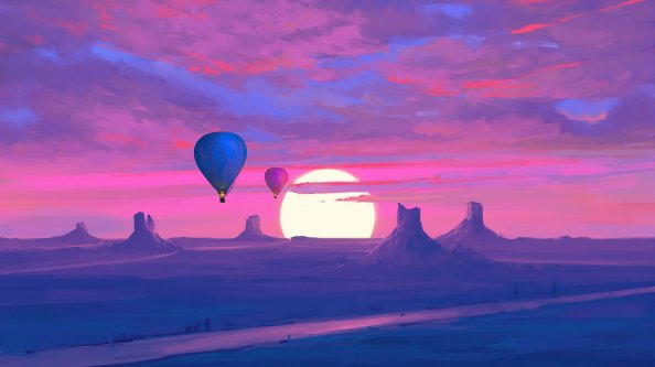 Air Balloons Minimal Morning 4k