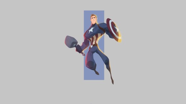 Captain America 4k Minimal Art