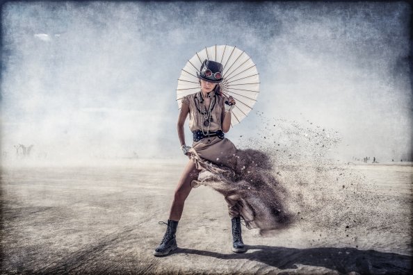 Steampunk Umbrella Woman