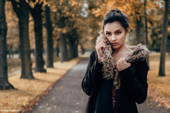 Young Girl Autumn Park Photography 4k