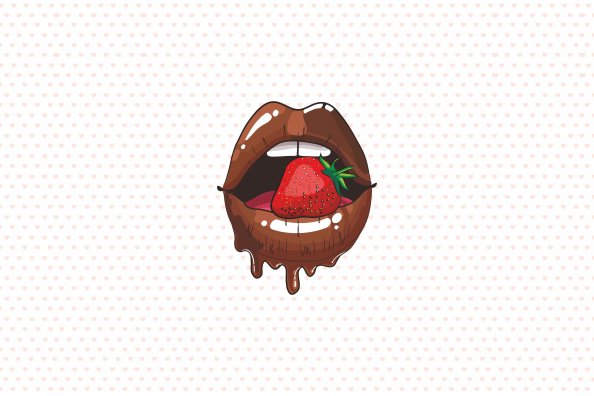 Tounge Lips Strawberry Minimalist 5k
